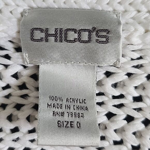 Chico's Open Front Acrylic Cardigan Sweater, White/Cream, Small - Picture 6 of 7